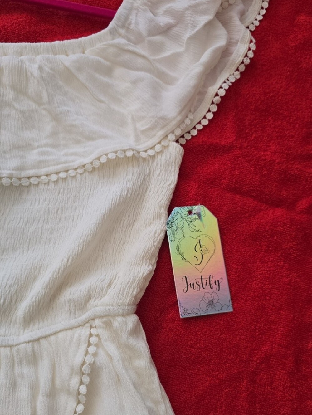 Justify Cream Off-White Ruffle Romper - Picture 2 of 11